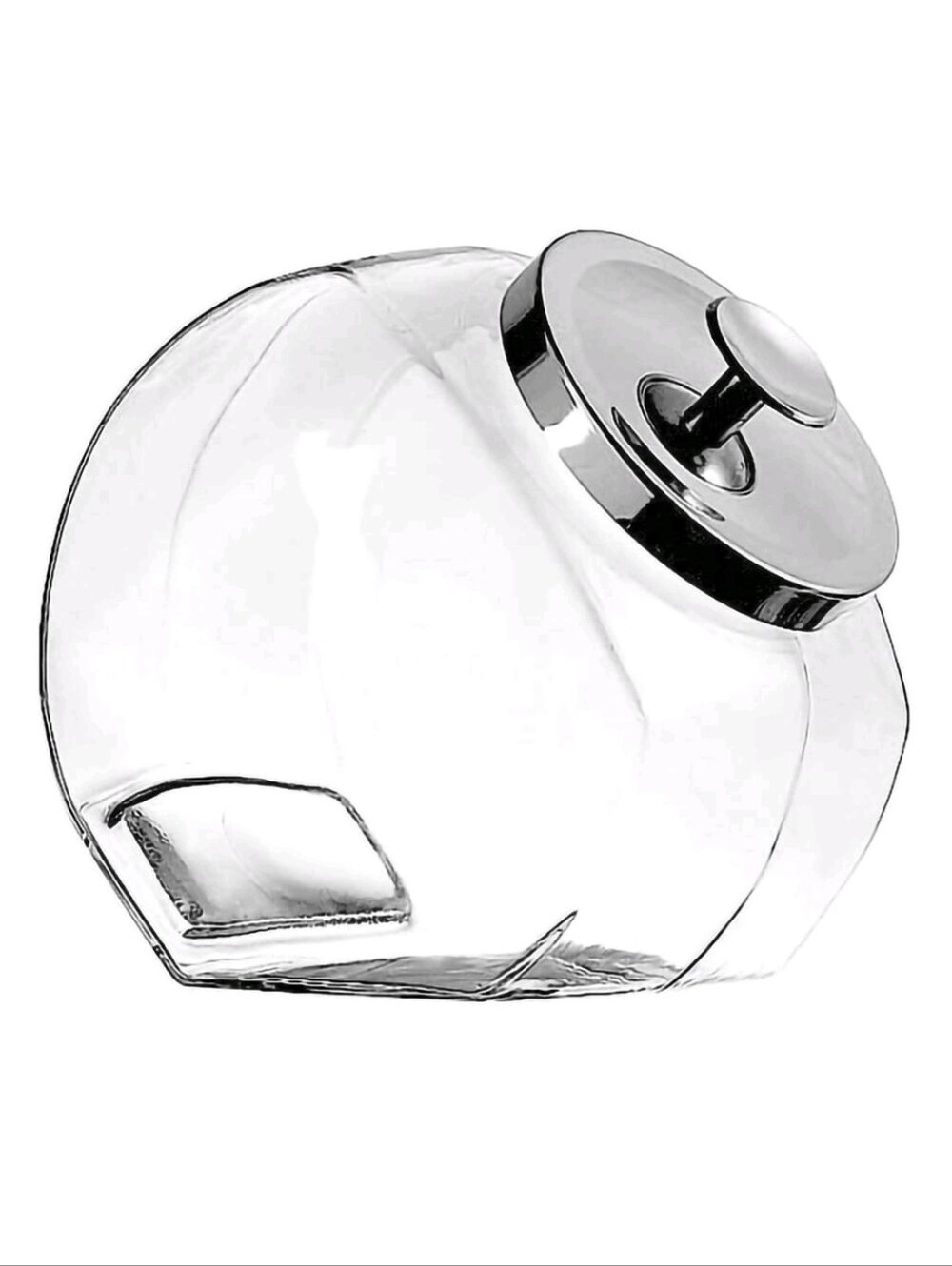 Clear Glass Storage Jar with Silver Lid - Kitchen Pantry Canister
